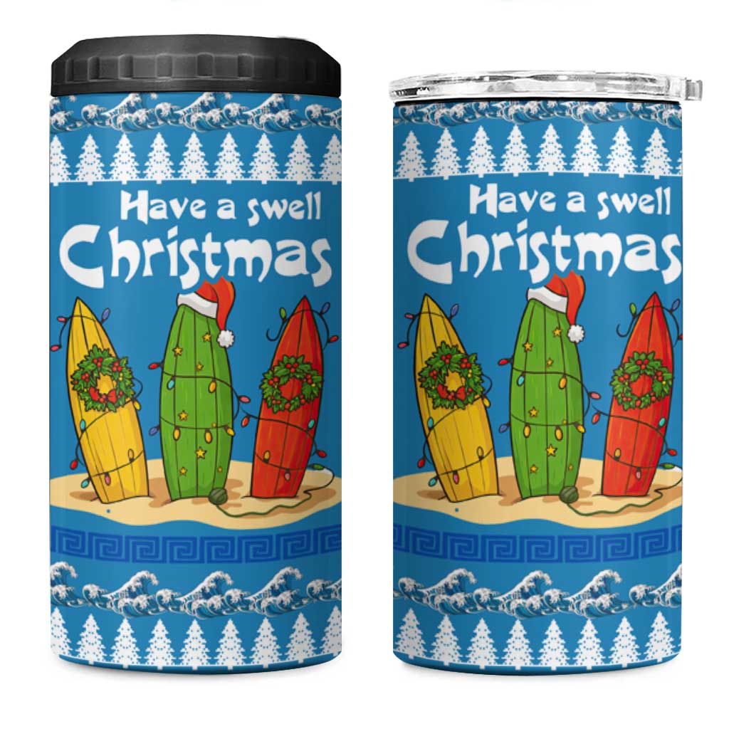 Santa Fist Christmas 4 in 1 Can Cooler Tumbler Xmas Holiday Patterns - Wonder Print Shop