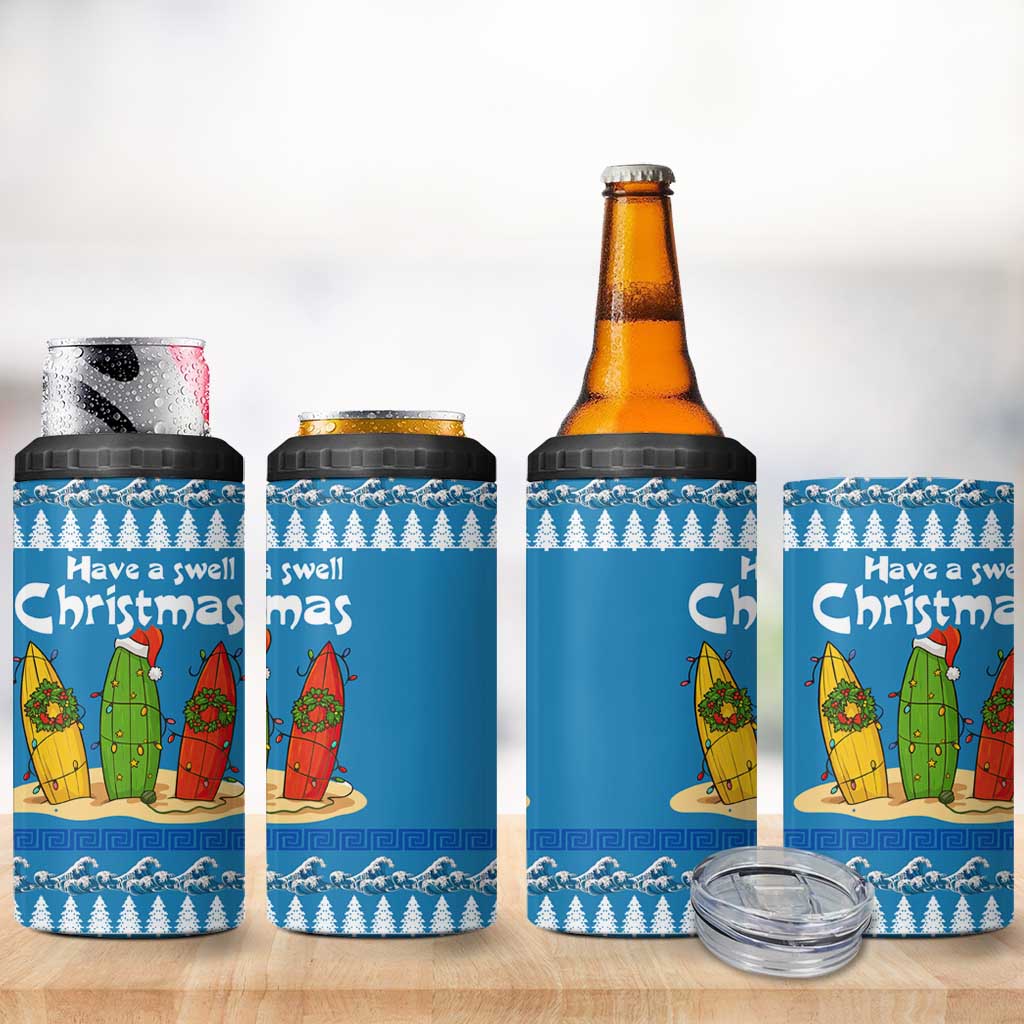 Santa Fist Christmas 4 in 1 Can Cooler Tumbler Xmas Holiday Patterns - Wonder Print Shop