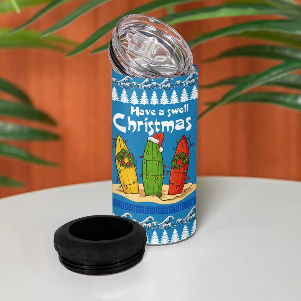 Santa Fist Christmas 4 in 1 Can Cooler Tumbler Xmas Holiday Patterns - Wonder Print Shop