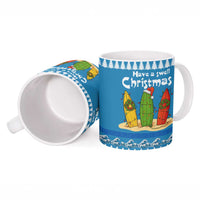 Santa Fist Christmas Ceramic Mug Xmas Holiday Patterns - Wonder Print Shop