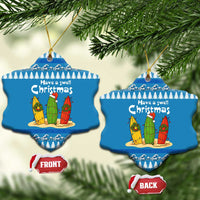 Santa Fist Christmas Ceramic Ornament Xmas Holiday Patterns - Wonder Print Shop