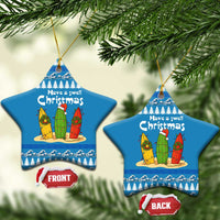 Santa Fist Christmas Ceramic Ornament Xmas Holiday Patterns - Wonder Print Shop
