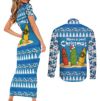 Santa Fist Christmas Couples Matching Short Sleeve Bodycon Dress and Long Sleeve Button Shirt Xmas Holiday Patterns - Wonder Print Shop
