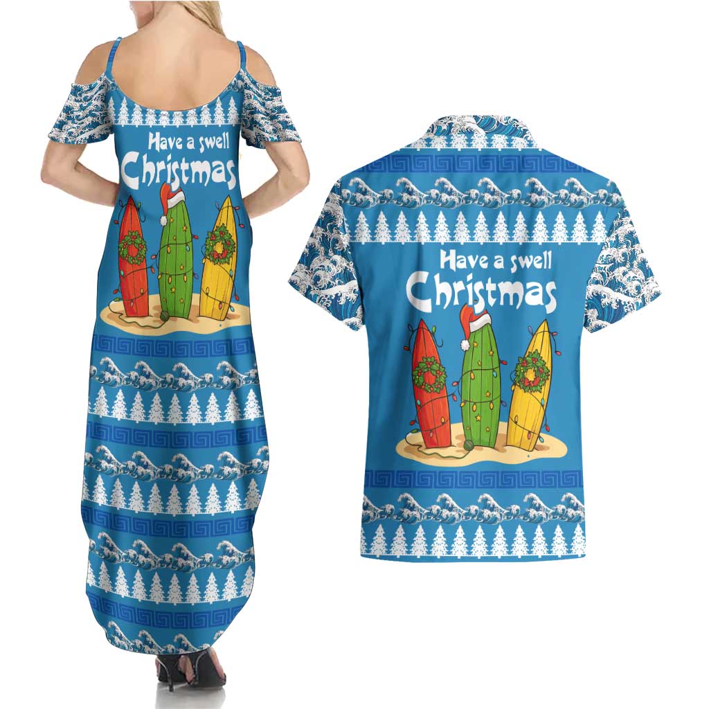 Santa Fist Christmas Couples Matching Summer Maxi Dress and Hawaiian Shirt Xmas Holiday Patterns - Wonder Print Shop