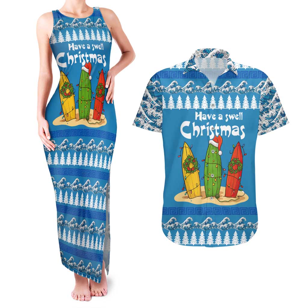 Santa Fist Christmas Couples Matching Tank Maxi Dress and Hawaiian Shirt Xmas Holiday Patterns - Wonder Print Shop