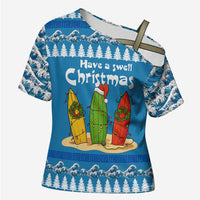 Santa Fist Christmas Cross Shoulder Shirt Xmas Holiday Patterns - Wonder Print Shop