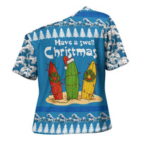 Santa Fist Christmas Cross Shoulder Shirt Xmas Holiday Patterns - Wonder Print Shop