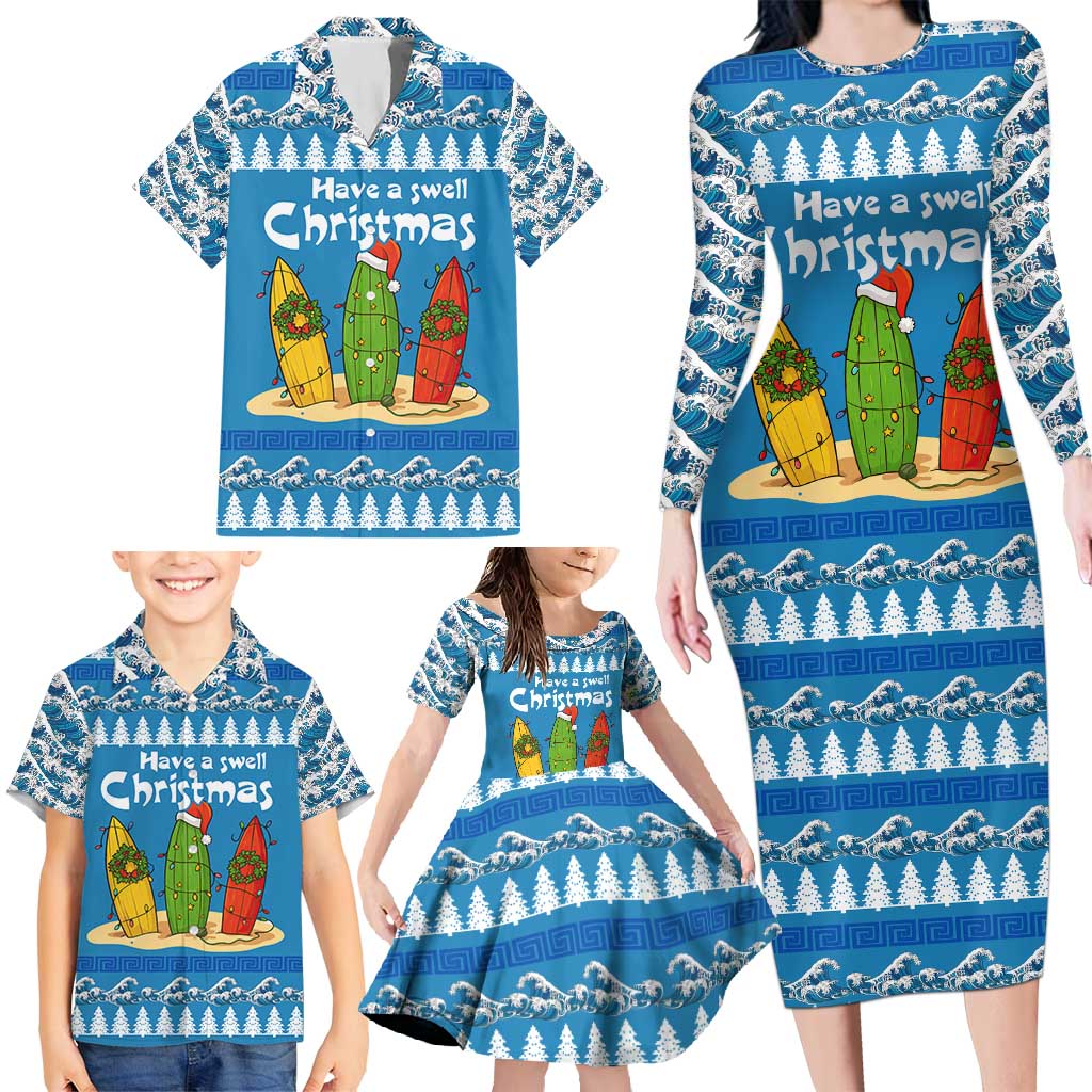 Santa Fist Christmas Family Matching Long Sleeve Bodycon Dress and Hawaiian Shirt Xmas Holiday Patterns - Wonder Print Shop