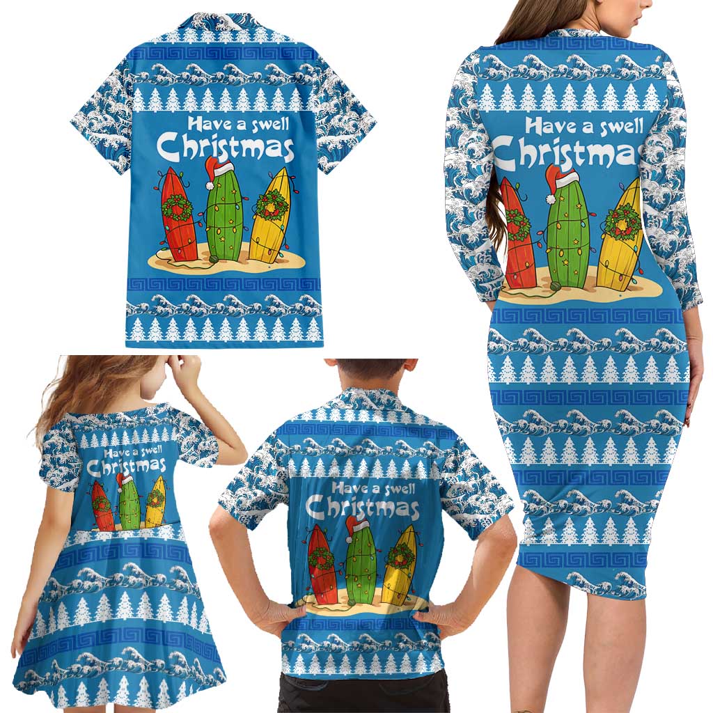 Santa Fist Christmas Family Matching Long Sleeve Bodycon Dress and Hawaiian Shirt Xmas Holiday Patterns - Wonder Print Shop