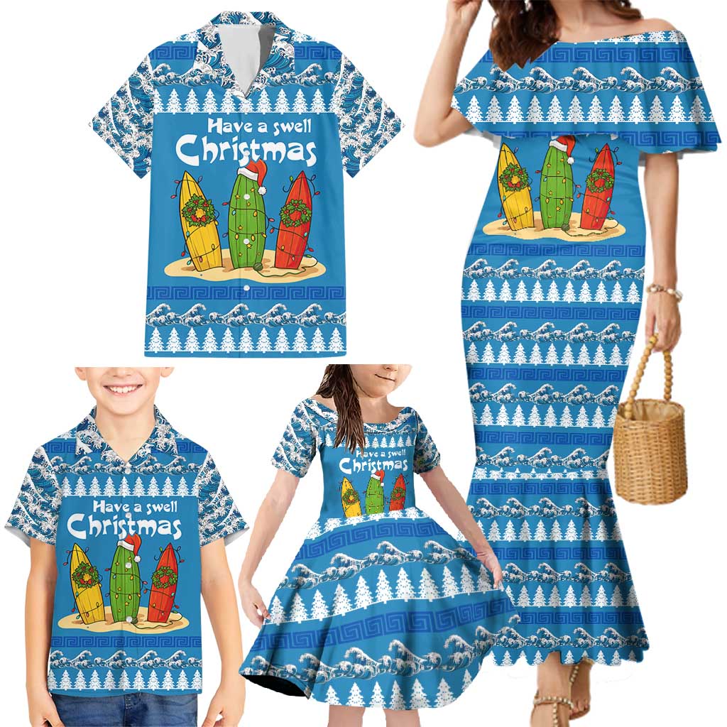 Santa Fist Christmas Family Matching Mermaid Dress and Hawaiian Shirt Xmas Holiday Patterns - Wonder Print Shop