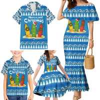 Santa Fist Christmas Family Matching Mermaid Dress and Hawaiian Shirt Xmas Holiday Patterns - Wonder Print Shop