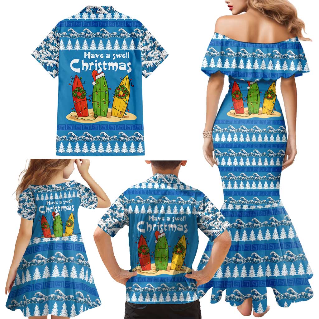 Santa Fist Christmas Family Matching Mermaid Dress and Hawaiian Shirt Xmas Holiday Patterns - Wonder Print Shop
