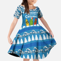 Santa Fist Christmas Family Matching Off The Shoulder Long Sleeve Dress and Hawaiian Shirt Xmas Holiday Patterns - Wonder Print Shop