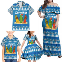 Santa Fist Christmas Family Matching Off Shoulder Maxi Dress and Hawaiian Shirt Xmas Holiday Patterns - Wonder Print Shop
