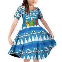 Santa Fist Christmas Family Matching Off Shoulder Short Dress and Hawaiian Shirt Xmas Holiday Patterns - Wonder Print Shop