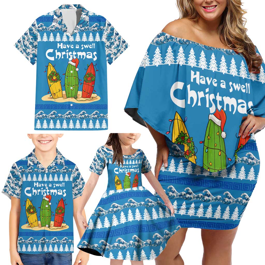 Santa Fist Christmas Family Matching Off Shoulder Short Dress and Hawaiian Shirt Xmas Holiday Patterns - Wonder Print Shop