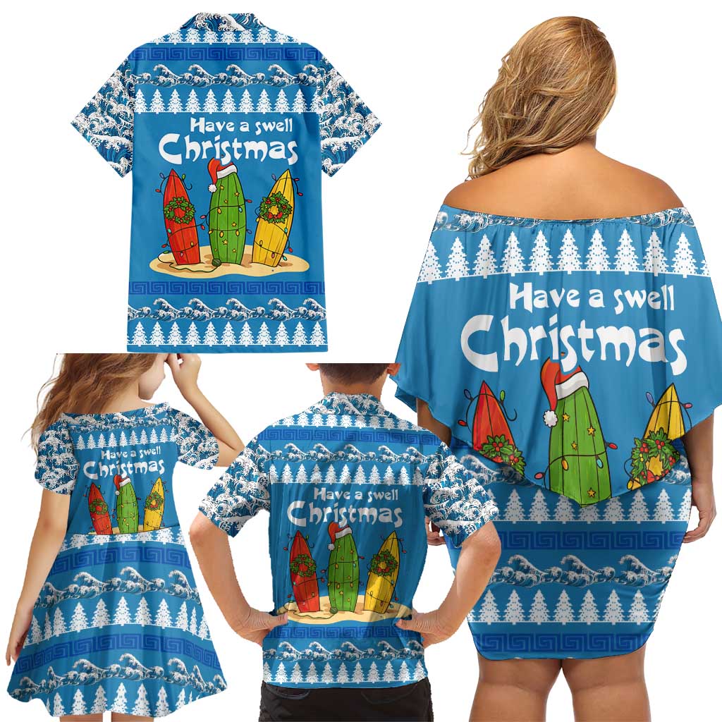 Santa Fist Christmas Family Matching Off Shoulder Short Dress and Hawaiian Shirt Xmas Holiday Patterns - Wonder Print Shop