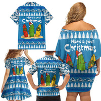 Santa Fist Christmas Family Matching Off Shoulder Short Dress and Hawaiian Shirt Xmas Holiday Patterns - Wonder Print Shop