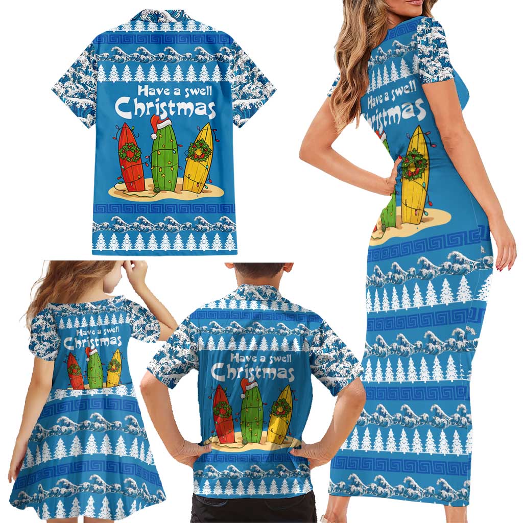 Santa Fist Christmas Family Matching Short Sleeve Bodycon Dress and Hawaiian Shirt Xmas Holiday Patterns - Wonder Print Shop