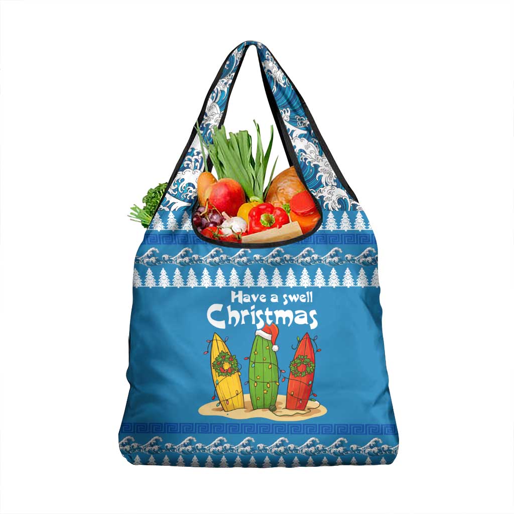Santa Fist Christmas Grocery Bag Xmas Holiday Patterns - Wonder Print Shop