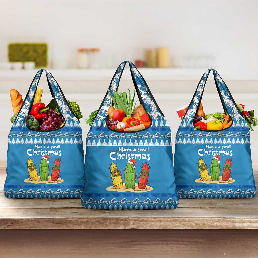 Santa Fist Christmas Grocery Bag Xmas Holiday Patterns - Wonder Print Shop