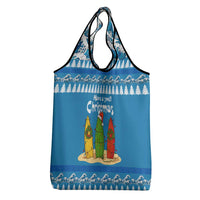 Santa Fist Christmas Grocery Bag Xmas Holiday Patterns - Wonder Print Shop