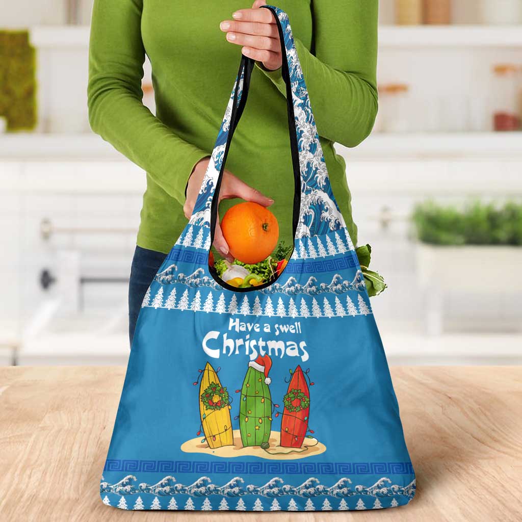 Santa Fist Christmas Grocery Bag Xmas Holiday Patterns - Wonder Print Shop