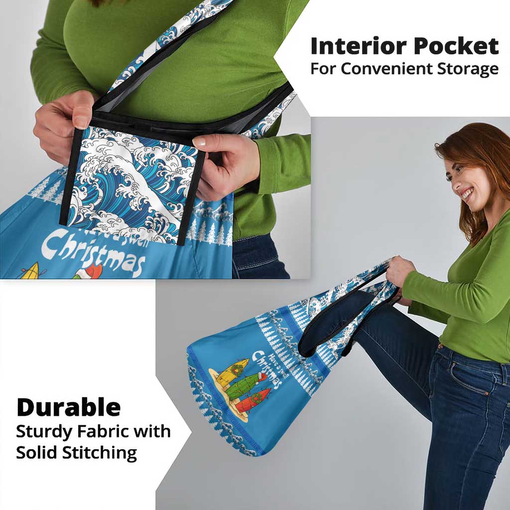 Santa Fist Christmas Grocery Bag Xmas Holiday Patterns - Wonder Print Shop