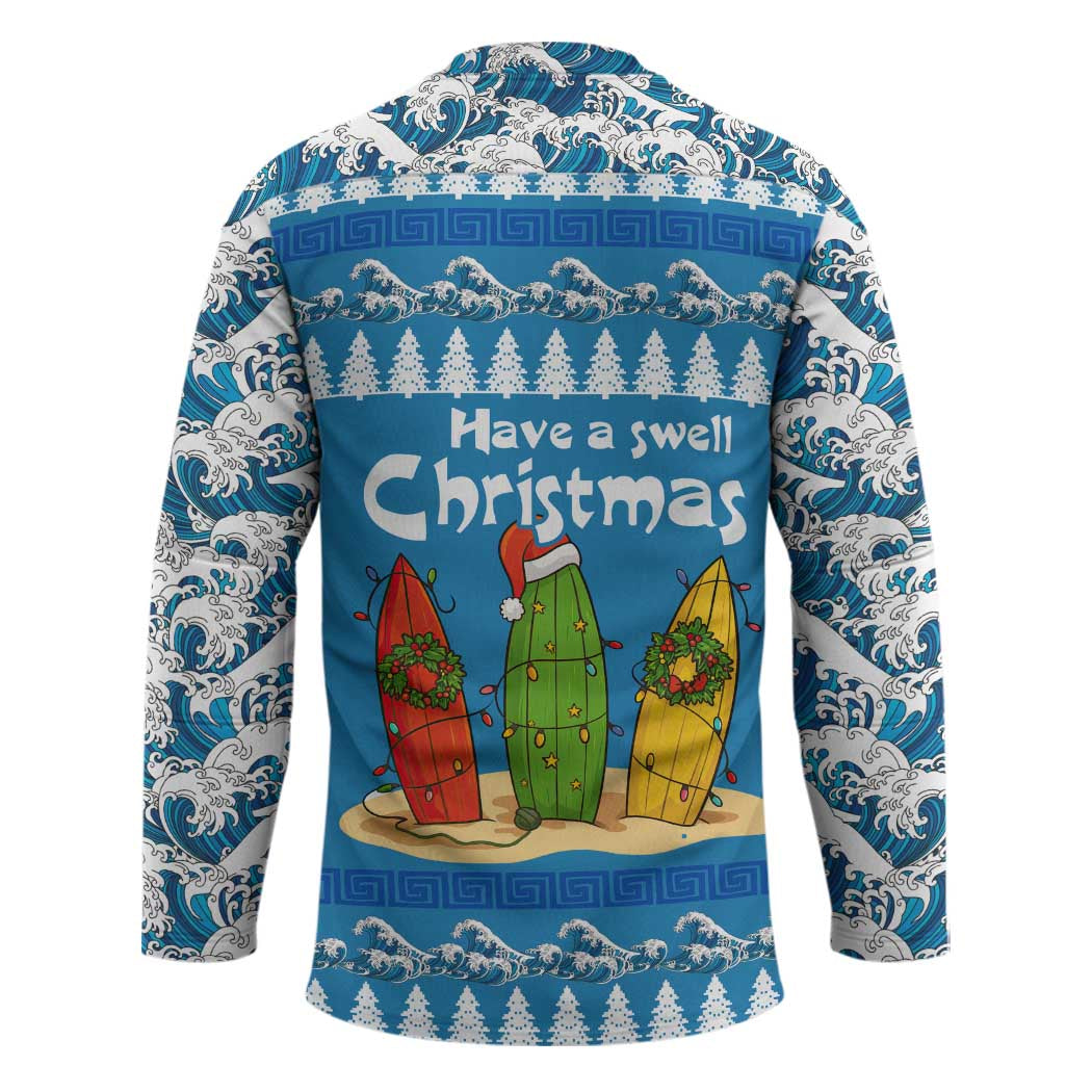 Santa Fist Christmas Hockey Jersey Xmas Holiday Patterns - Wonder Print Shop