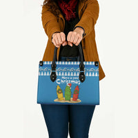Santa Fist Christmas Leather Bag Xmas Holiday Patterns - Wonder Print Shop