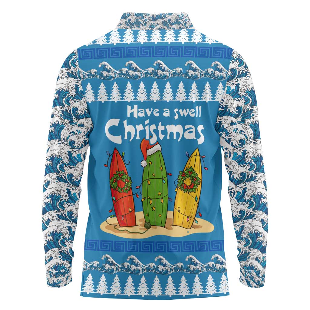 Santa Fist Christmas Long Sleeve Polo Shirt Xmas Holiday Patterns - Wonder Print Shop