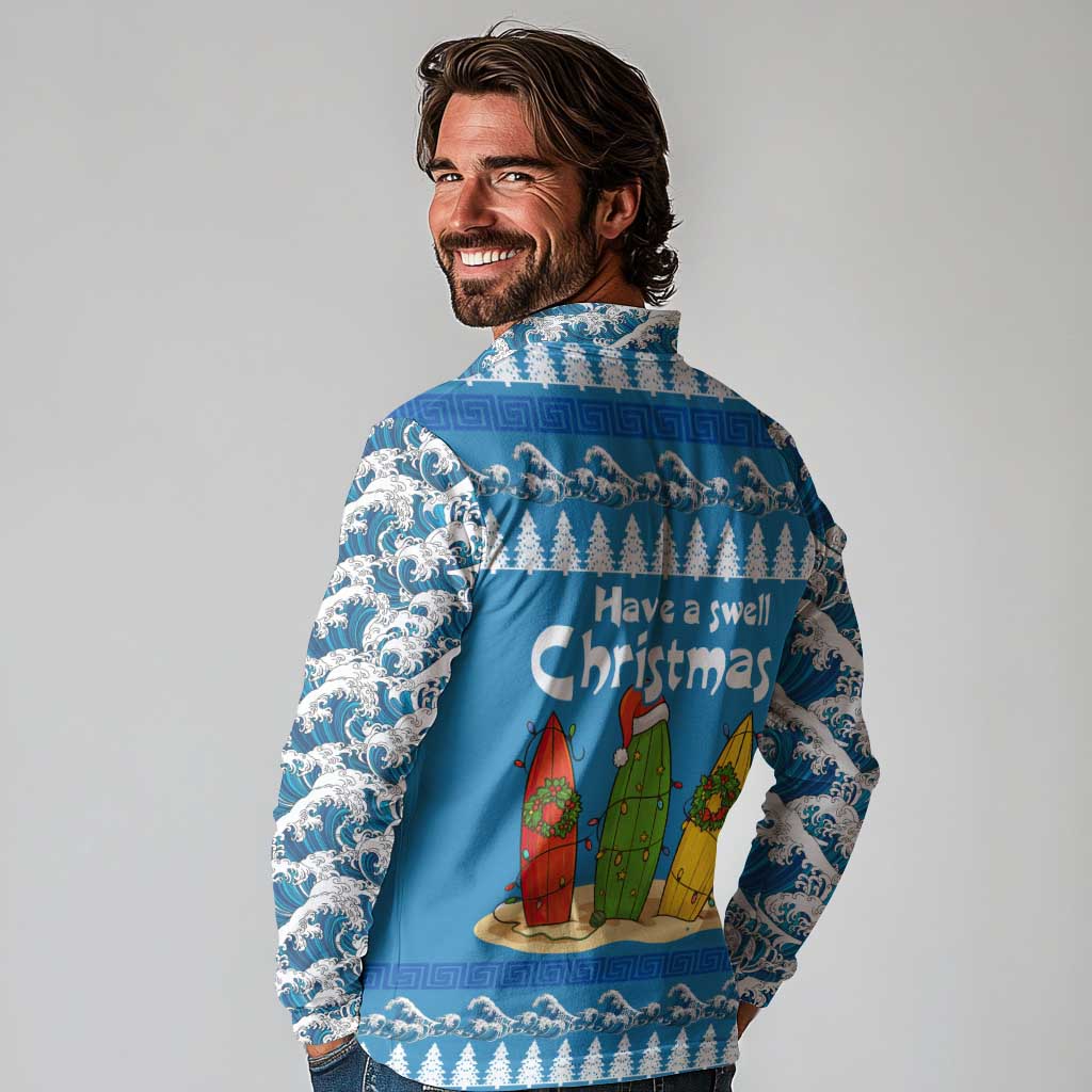 Santa Fist Christmas Long Sleeve Polo Shirt Xmas Holiday Patterns - Wonder Print Shop