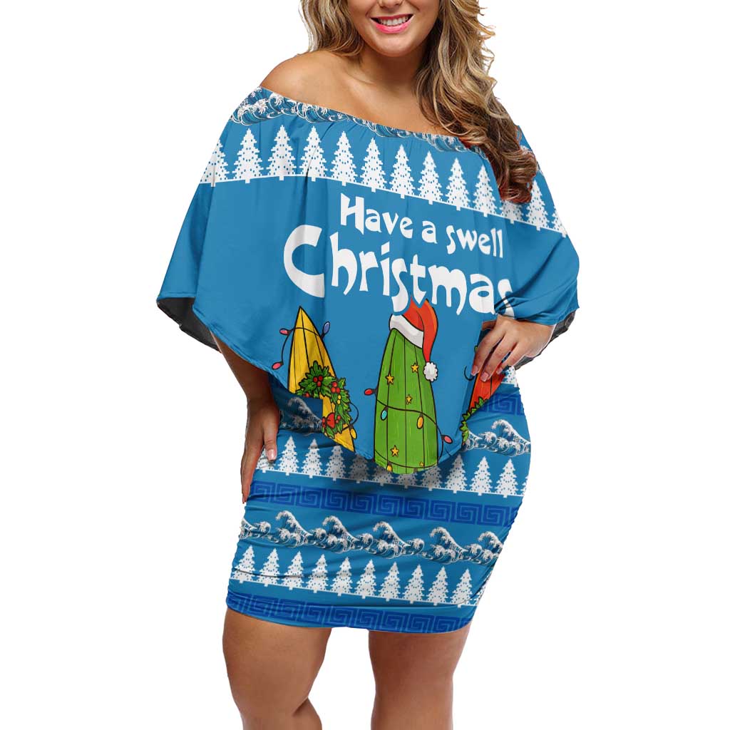 Santa Fist Christmas Off Shoulder Short Dress Xmas Holiday Patterns - Wonder Print Shop