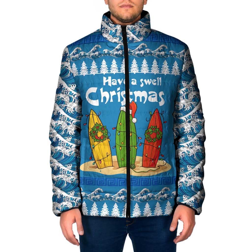 Santa Fist Christmas Padded Jacket Xmas Holiday Patterns - Wonder Print Shop