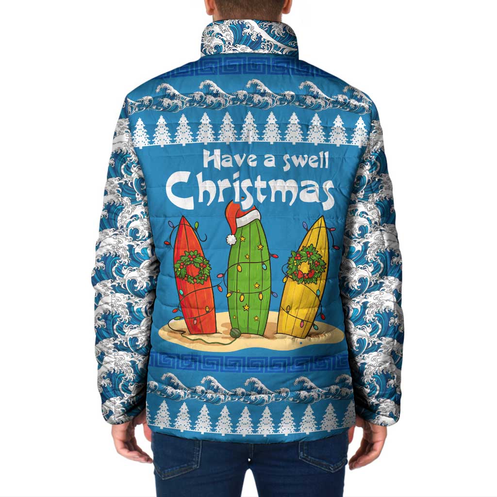 Santa Fist Christmas Padded Jacket Xmas Holiday Patterns - Wonder Print Shop