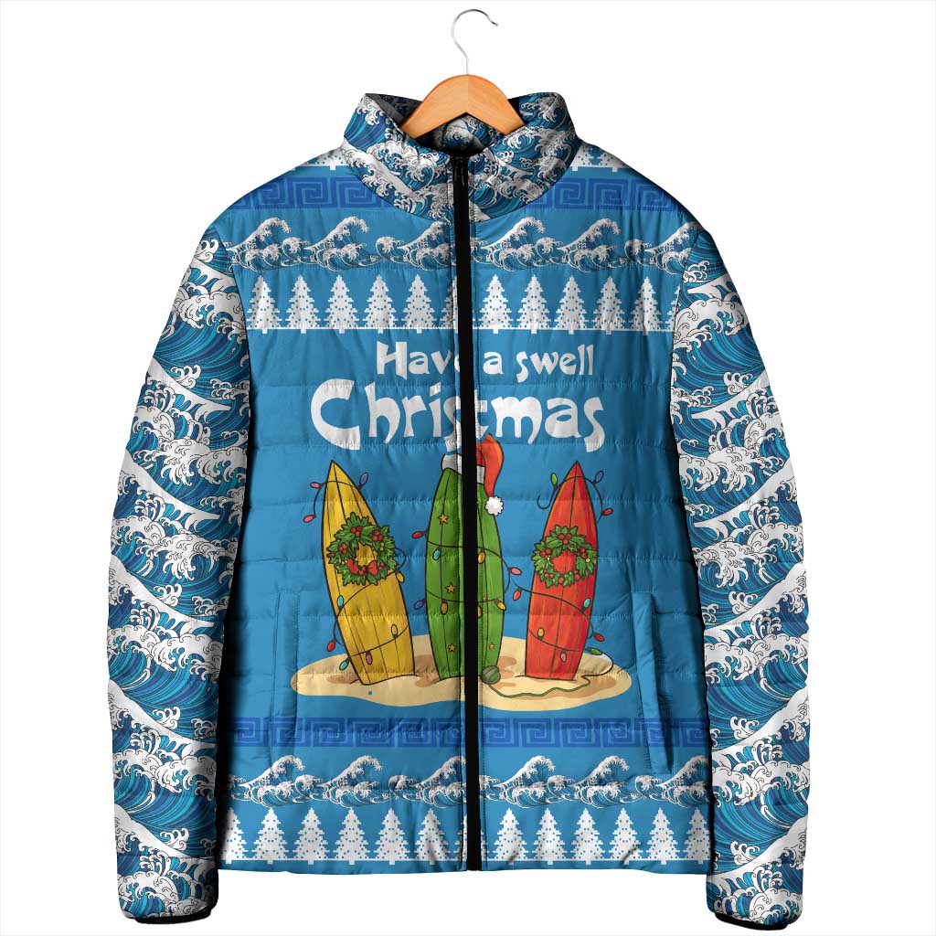 Santa Fist Christmas Padded Jacket Xmas Holiday Patterns - Wonder Print Shop