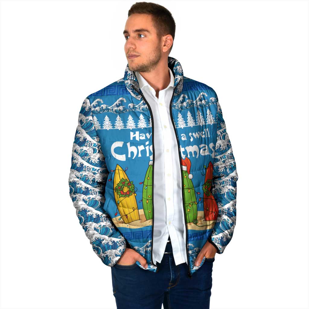 Santa Fist Christmas Padded Jacket Xmas Holiday Patterns - Wonder Print Shop
