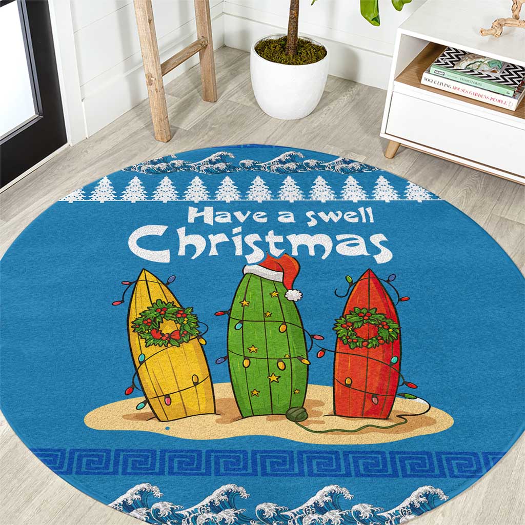 Santa Fist Christmas Round Carpet Xmas Holiday Patterns - Wonder Print Shop
