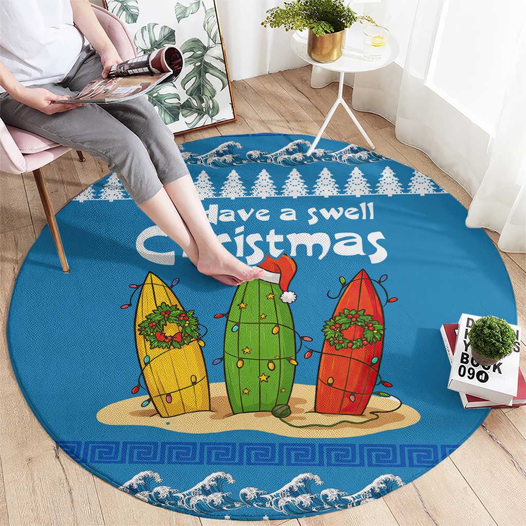 Santa Fist Christmas Round Carpet Xmas Holiday Patterns - Wonder Print Shop
