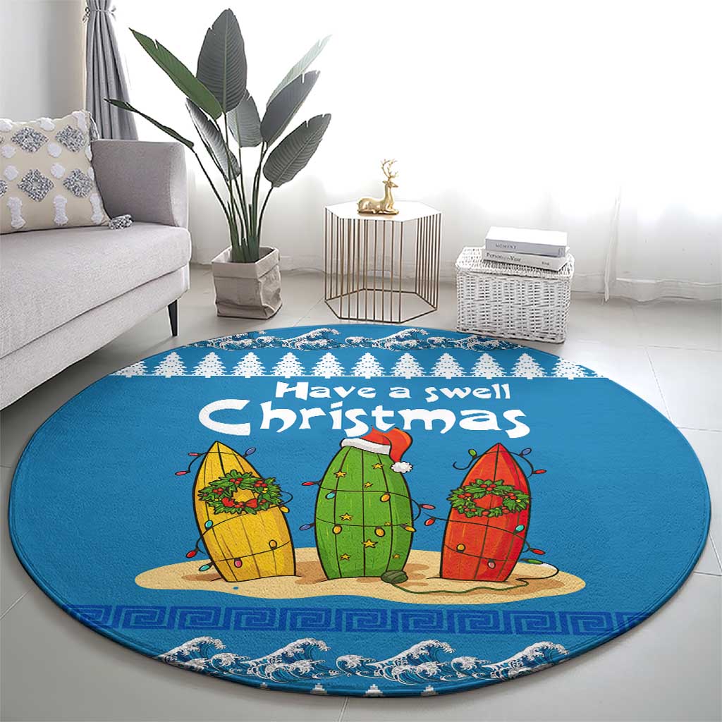 Santa Fist Christmas Round Carpet Xmas Holiday Patterns - Wonder Print Shop