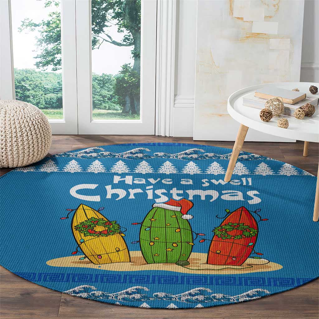 Santa Fist Christmas Round Carpet Xmas Holiday Patterns - Wonder Print Shop