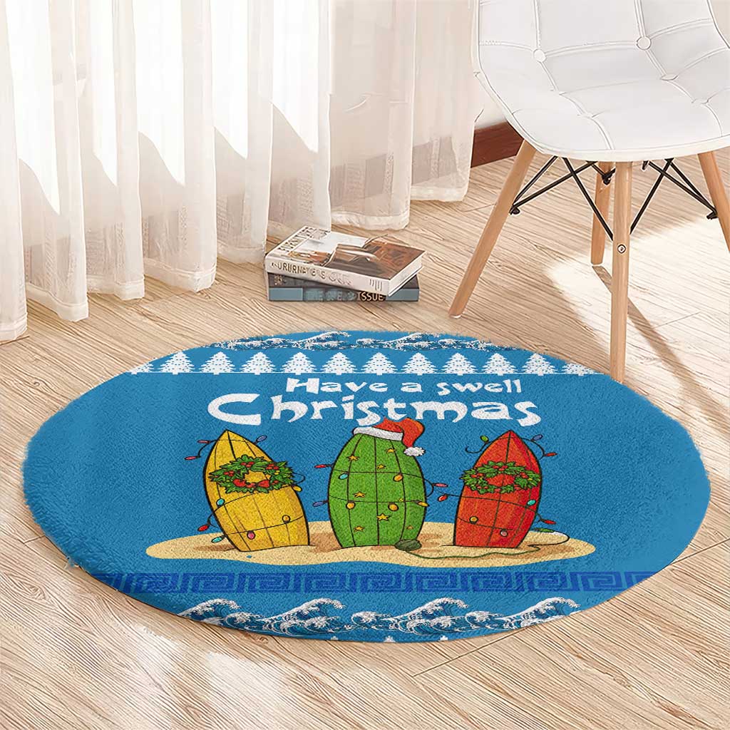 Santa Fist Christmas Round Carpet Xmas Holiday Patterns - Wonder Print Shop