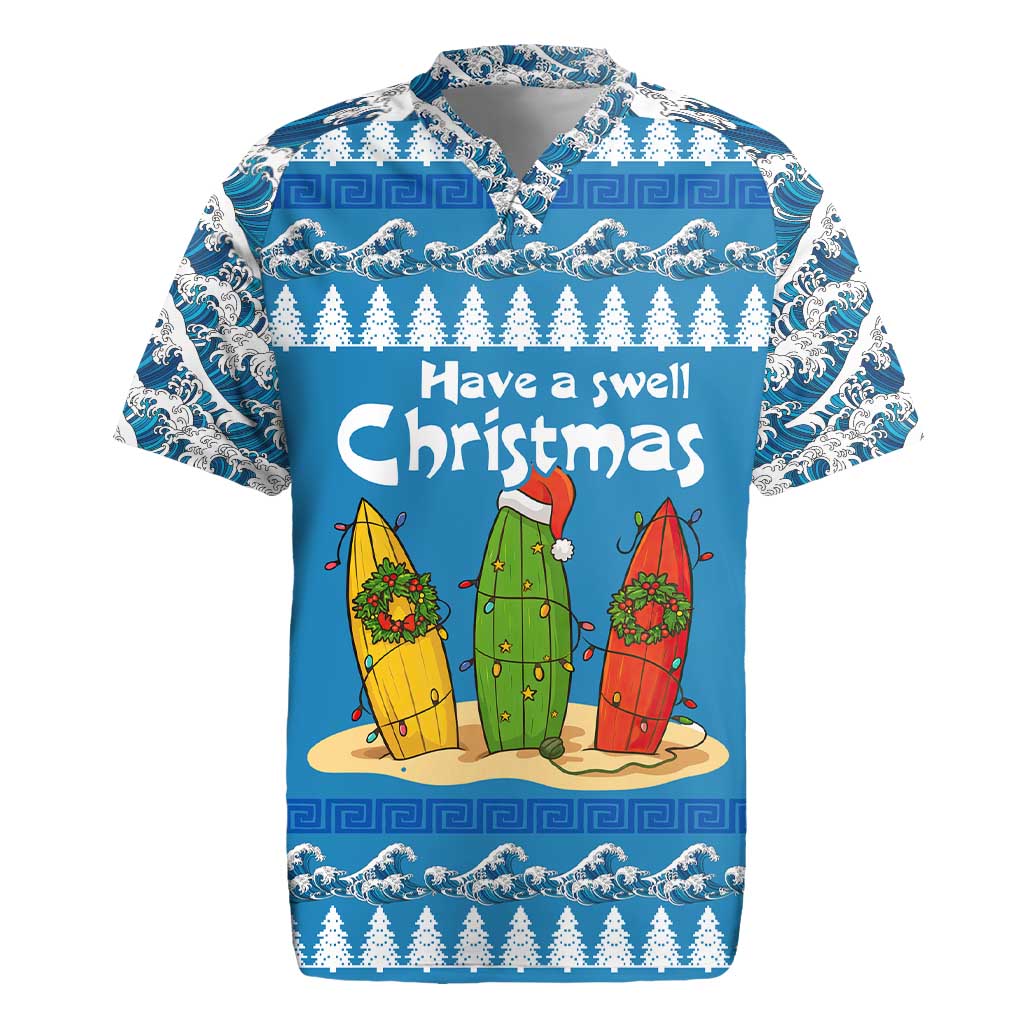 Santa Fist Christmas Rugby Jersey Xmas Holiday Patterns - Wonder Print Shop