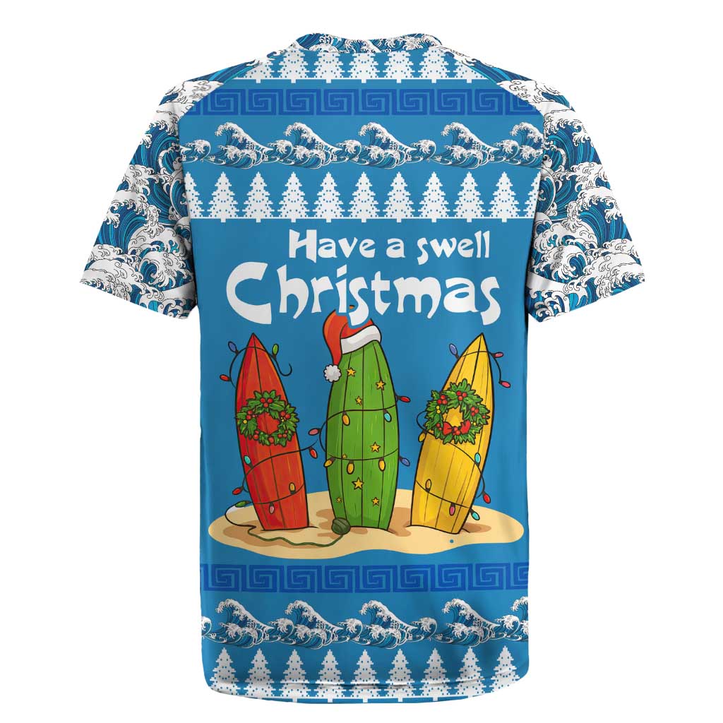 Santa Fist Christmas Rugby Jersey Xmas Holiday Patterns - Wonder Print Shop