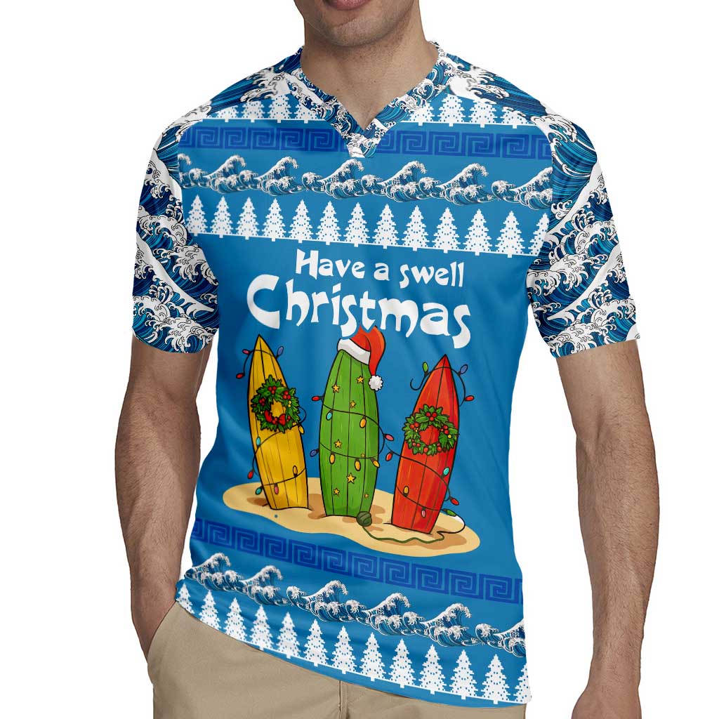 Santa Fist Christmas Rugby Jersey Xmas Holiday Patterns - Wonder Print Shop