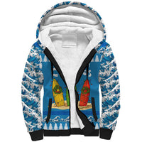 Santa Fist Christmas Sherpa Hoodie Xmas Holiday Patterns - Wonder Print Shop