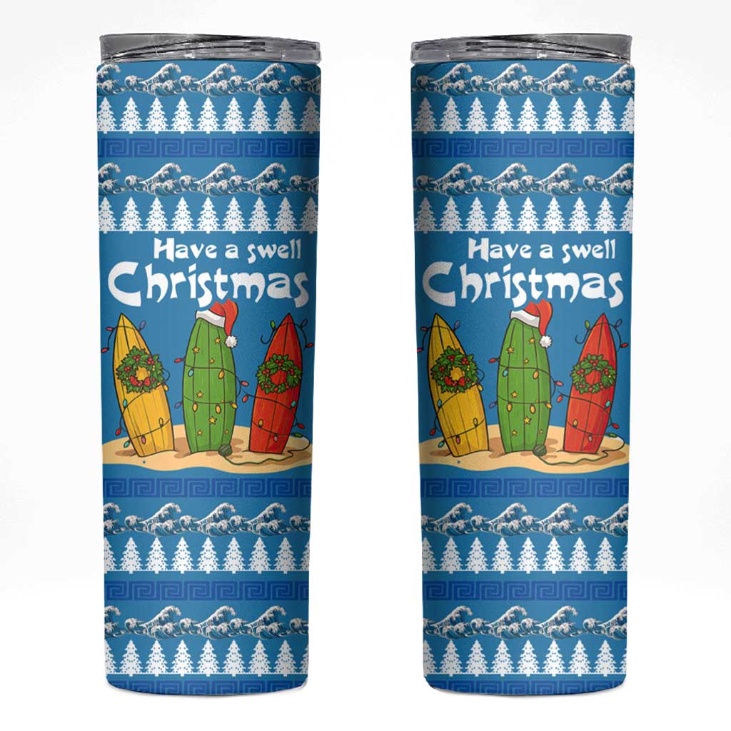 Santa Fist Christmas Skinny Tumbler Xmas Holiday Patterns - Wonder Print Shop