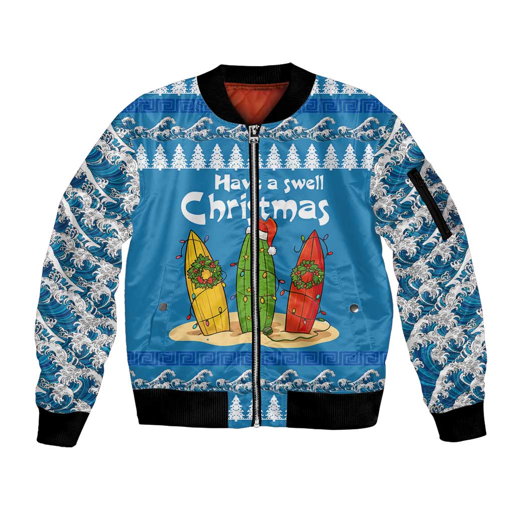 Santa Fist Christmas Sleeve Zip Bomber Jacket Xmas Holiday Patterns - Wonder Print Shop