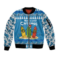 Santa Fist Christmas Sleeve Zip Bomber Jacket Xmas Holiday Patterns - Wonder Print Shop