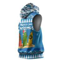 Santa Fist Christmas Sleeveless Hoodie Xmas Holiday Patterns - Wonder Print Shop